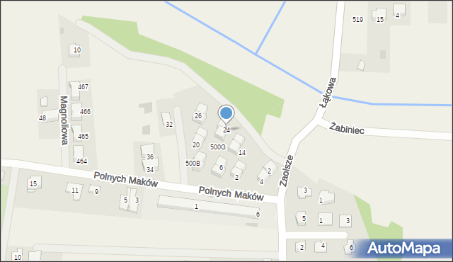 Kryspinów, Polnych Maków, 24, mapa Kryspinów