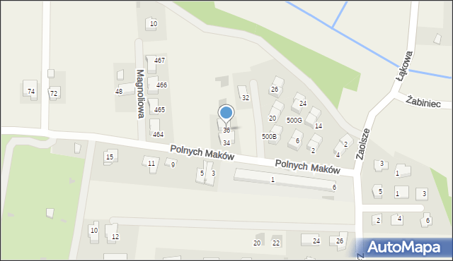 Kryspinów, Polnych Maków, 36, mapa Kryspinów