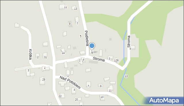 Krzeszowice, Podleśna, 6, mapa Krzeszowice