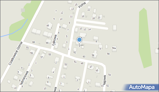 Krzeszowice, Polna, 2, mapa Krzeszowice