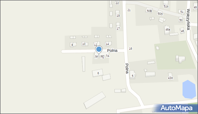 Krzywiczyny, Polna, 7E, mapa Krzywiczyny