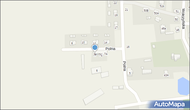 Krzywiczyny, Polna, 7F, mapa Krzywiczyny