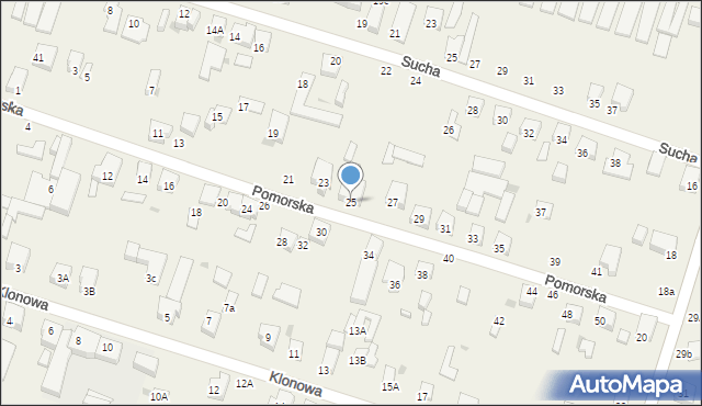 Ksawerów, Pomorska, 25, mapa Ksawerów