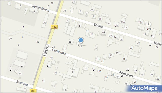 Ksawerów, Pomorska, 5, mapa Ksawerów