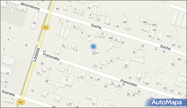 Ksawerów, Pomorska, 7/9, mapa Ksawerów