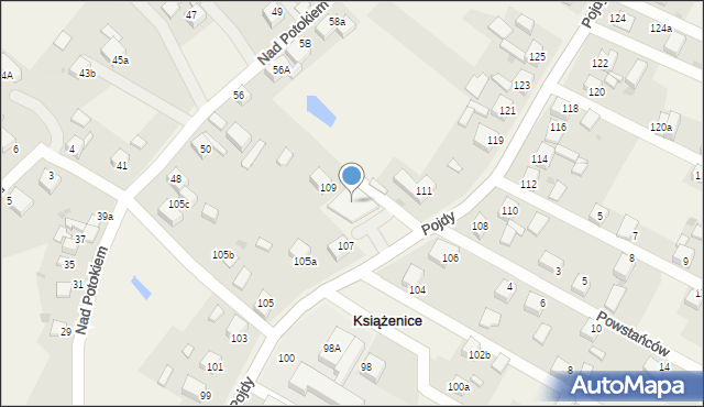 Książenice, Pojdy, ks., 109A, mapa Książenice