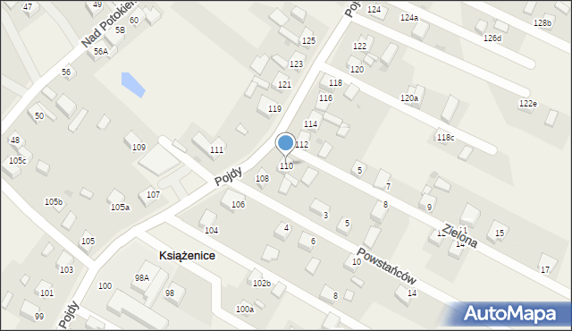 Książenice, Pojdy, ks., 110, mapa Książenice