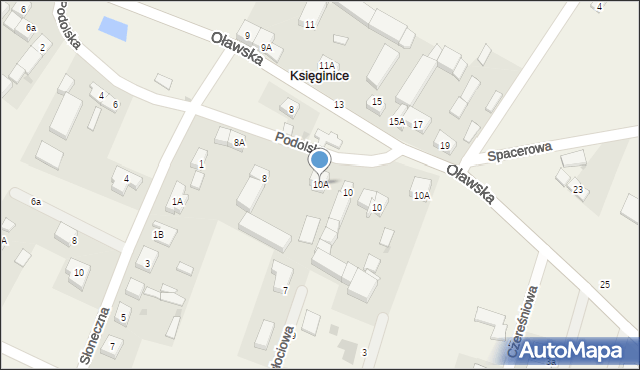 Księginice, Podolska, 10A, mapa Księginice