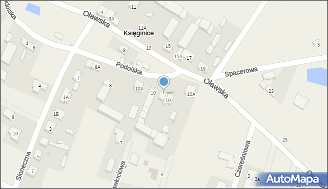 Księginice, Podolska, 18, mapa Księginice