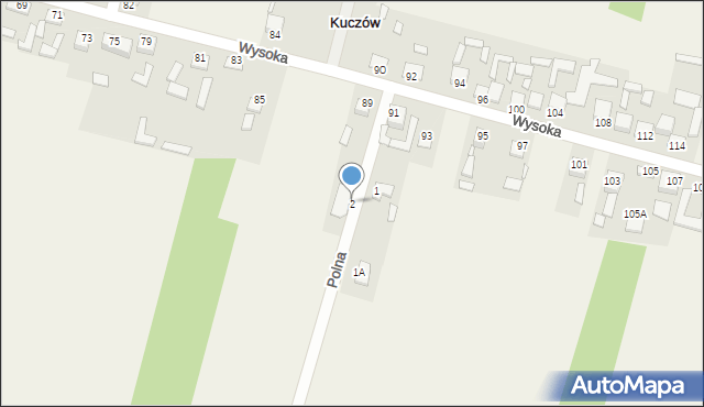 Kuczów, Polna, 2, mapa Kuczów