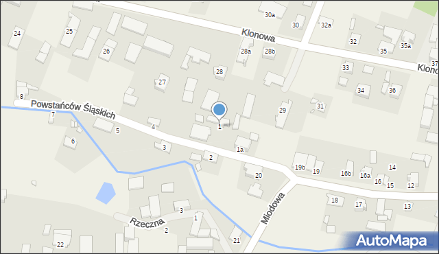 Kujakowice Górne, Powstańców Śląskich, 1, mapa Kujakowice Górne