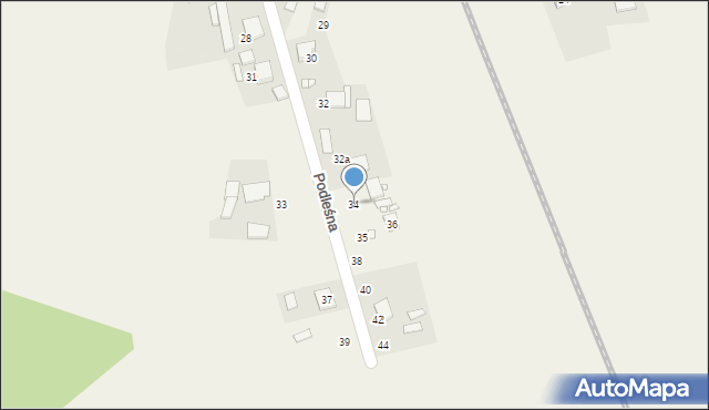 Kuleje, Podleśna, 34, mapa Kuleje