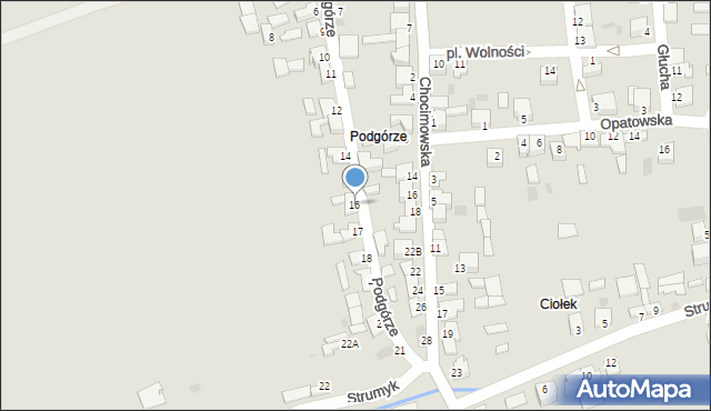 Kunów, Podgórze, 16, mapa Kunów