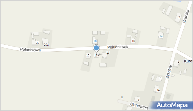 Kurowo, Południowa, 13a, mapa Kurowo