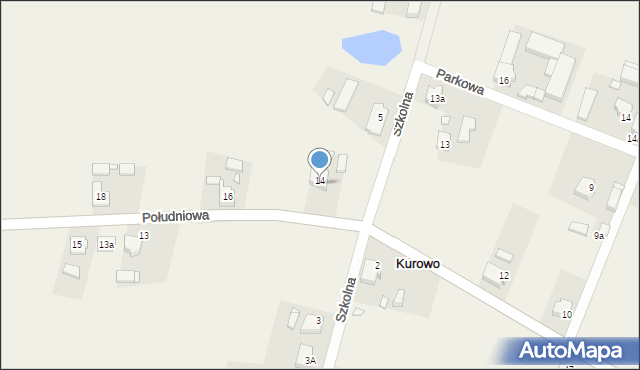 Kurowo, Południowa, 14, mapa Kurowo