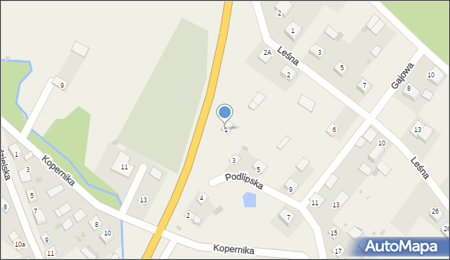 Kuźnica, Podlipska, 1, mapa Kuźnica