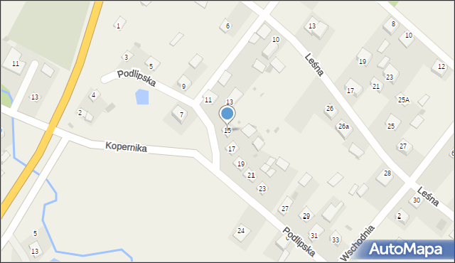 Kuźnica, Podlipska, 15, mapa Kuźnica