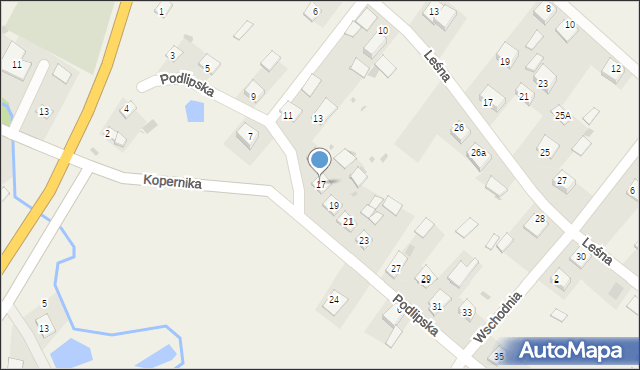 Kuźnica, Podlipska, 17, mapa Kuźnica