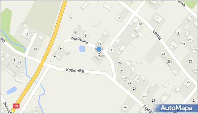 Kuźnica, Podlipska, 7, mapa Kuźnica