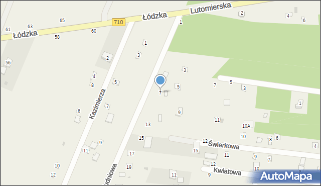 Kwiatkowice-Las, Południowa, 7, mapa Kwiatkowice-Las