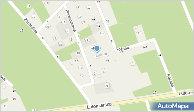 Kwiatkowice-Las, Porzeczkowa, 13, mapa Kwiatkowice-Las