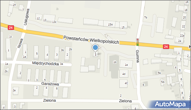 Kwilcz, Powstańców Wielkopolskich, 1, mapa Kwilcz