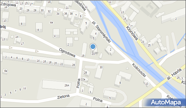 Lądek-Zdrój, Powstańców Wielkopolskich, 21, mapa Lądek-Zdrój