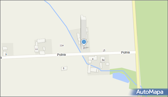 Ładza, Polna, 13, mapa Ładza