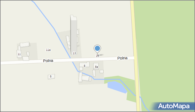 Ładza, Polna, 15, mapa Ładza