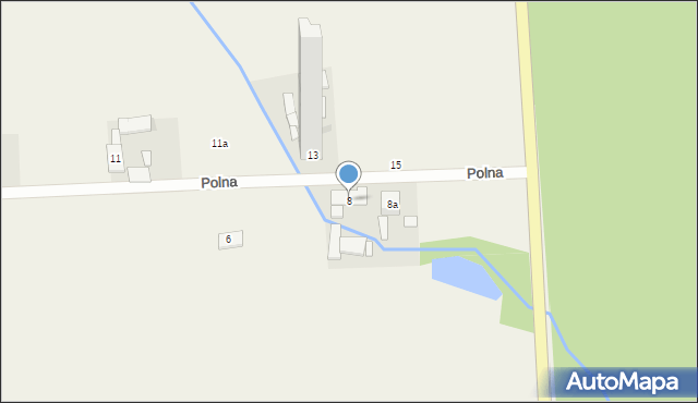 Ładza, Polna, 8, mapa Ładza