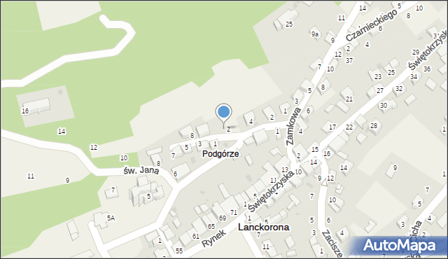 Lanckorona, Podgórska, 4, mapa Lanckorona