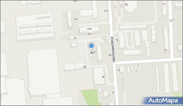 Łańcut, Podzwierzyniec, 39b, mapa Łańcut