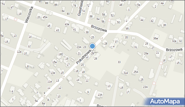 Laski, Południowa, 24, mapa Laski