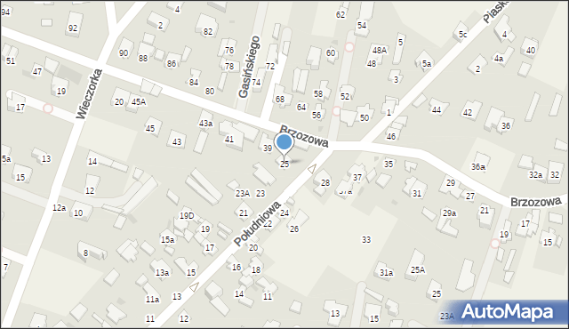 Laski, Południowa, 25, mapa Laski