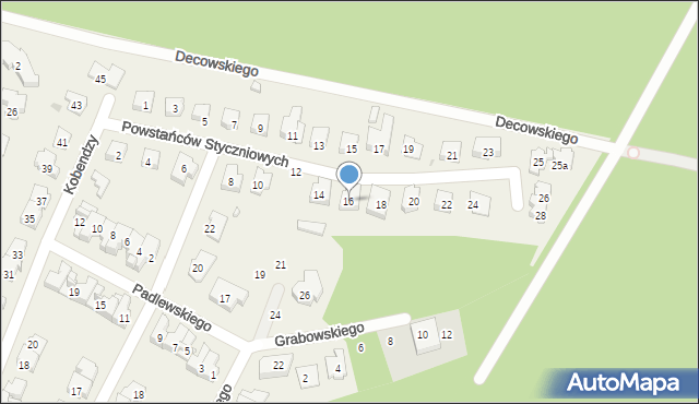 Latchorzew, Powstańców Styczniowych, 16, mapa Latchorzew