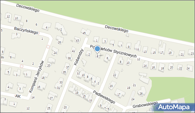 Latchorzew, Powstańców Styczniowych, 4, mapa Latchorzew