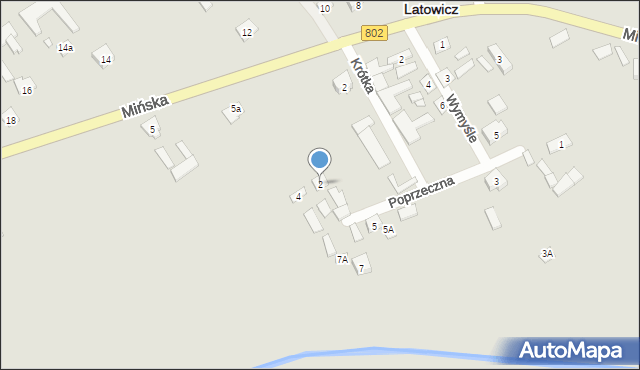 Latowicz, Poprzeczna, 2, mapa Latowicz