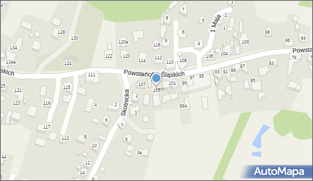 Łaziska, Powstańców Śląskich, 105, mapa Łaziska