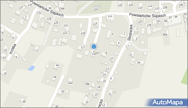 Łaziska, Powstańców Śląskich, 113, mapa Łaziska