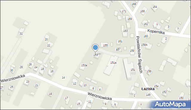 Łaziska, Powstańców Śląskich, 153, mapa Łaziska