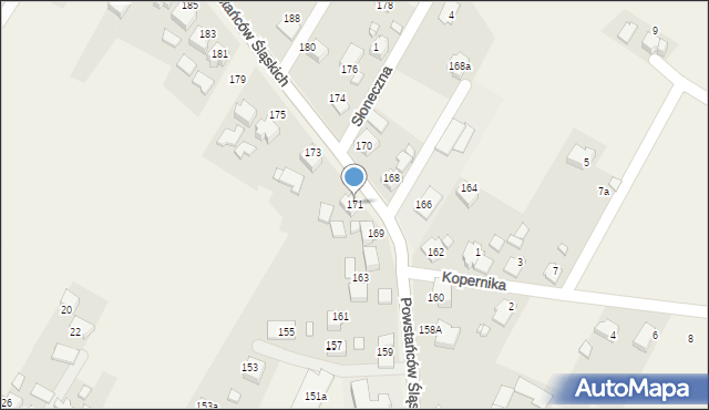 Łaziska, Powstańców Śląskich, 171, mapa Łaziska