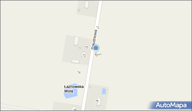 Łaznowska Wola, Południowa, 73, mapa Łaznowska Wola