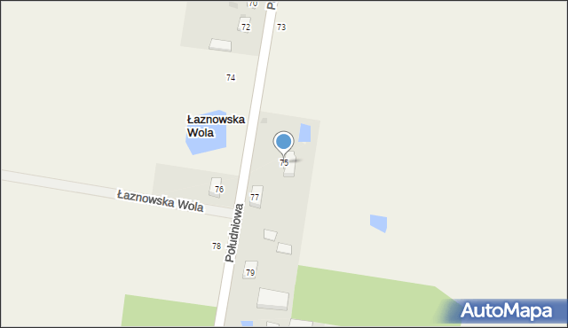 Łaznowska Wola, Południowa, 75, mapa Łaznowska Wola