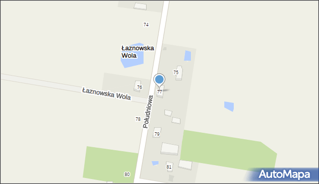 Łaznowska Wola, Południowa, 77, mapa Łaznowska Wola