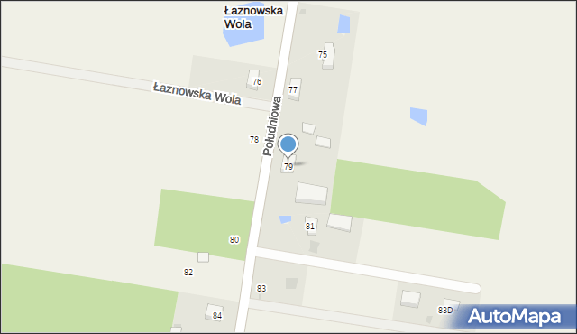 Łaznowska Wola, Południowa, 79, mapa Łaznowska Wola