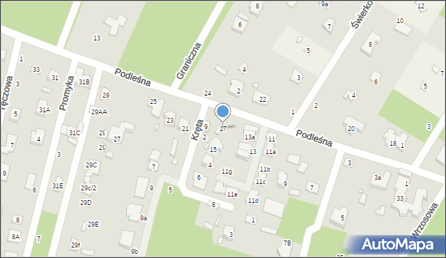 Łazy, Podleśna, 17, mapa Łazy
