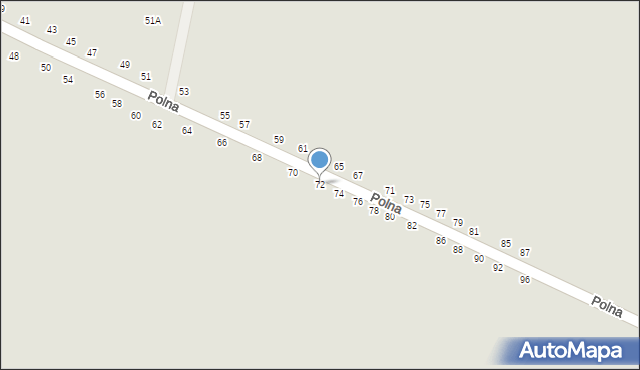 Łęczna, Polna, 72, mapa Łęczna