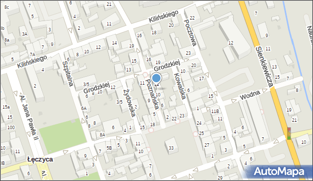 Łęczyca, Poznańska, 12, mapa Łęczyca