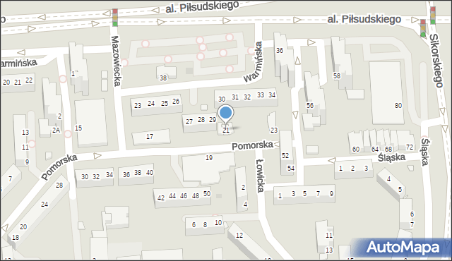 Legnica, Pomorska, 21, mapa Legnicy