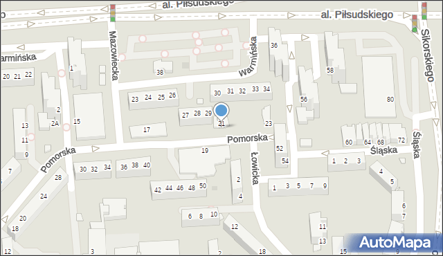 Legnica, Pomorska, 21B, mapa Legnicy